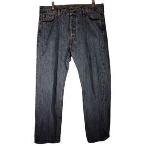 Levi's 501 jeans mens 36x30 blue denim button fly straight leg medium wash